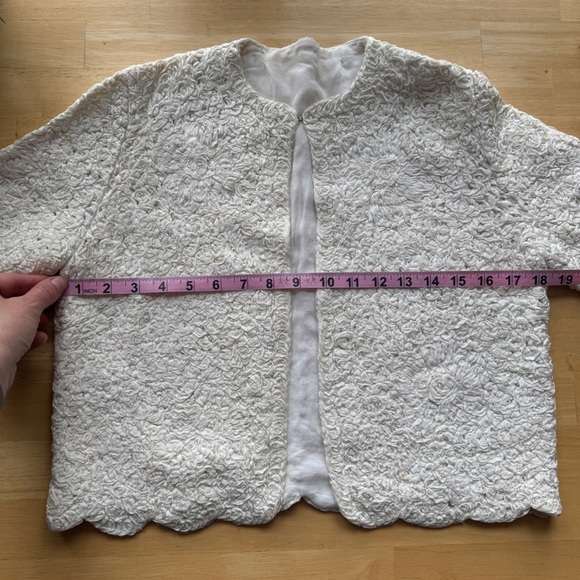 Vintage White Cream Ribbon Soutache Jacket - Picture 11 of 13